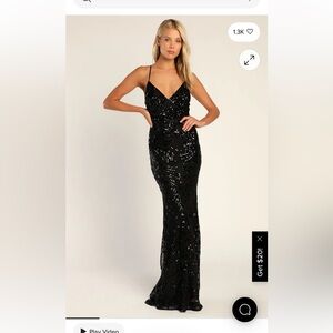 Lulu's Black Sequin Dress